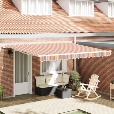 vidaXL Manuelle Einziehbare Markise Mehrfarbige Streifen 400x300 cm