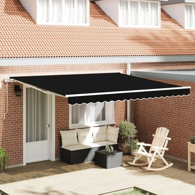 vidaXL Automatische einziehbare Markise Schwarz 400x300 cm, vidaXL