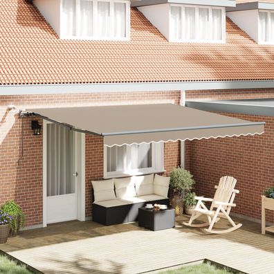 vidaXL Automatische einziehbare Markise mit LED Beige 400x300 cm, vidaXL