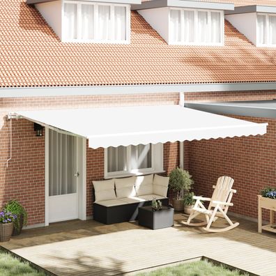 vidaXL Automatische einziehbare Markise Weiß 450x350 cm, vidaXL Markisen Ersatzstoff