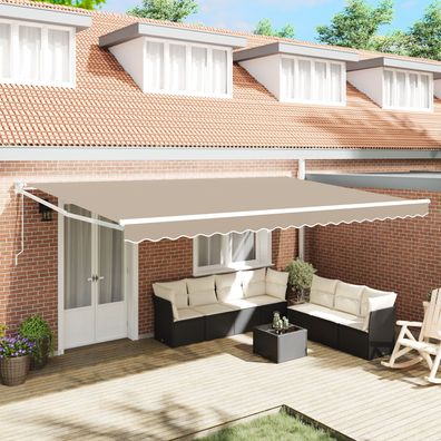 vidaXL Automatische Einziehbare Markise Beige 500x300 cm, vidaXL Markisen-Ersatzstoff