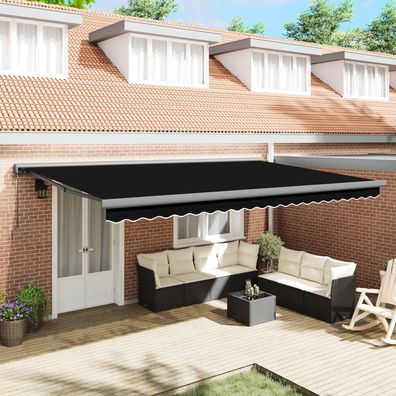 vidaXL Automatische Einziehbare Markise Schwarz 500x300 cm, vidaXL
