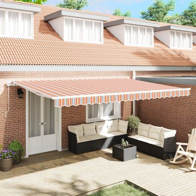 vidaXL Manuelle Einziehbare Markise Gestreift 500x350 cm