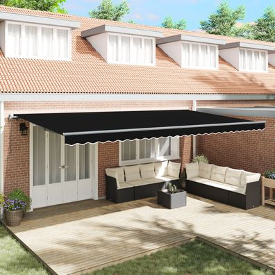 vidaXL Automatische Einziehbare Markise Schwarz 600x300 cm, vidaXL