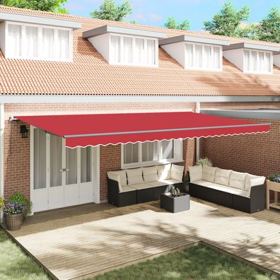 vidaXL Rote manuelle einziehbare Markise 600x300 cm, vidaXL Markisen-Ersatzstoff 6x3