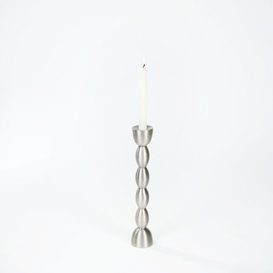 Lambert Brancusi Leuchter H46cm Aluminiumsandguss, poliert, vernickelt passende