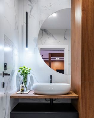 Tulup Halbrunder Spiegel Wandspiegel Spiegel Halbkreis Badspiegel Dekospiegel