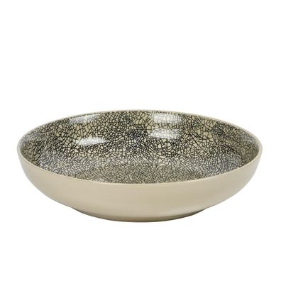 Lambert Kaori, Pastateller weiß / schwarz, H5 D 21cm, Stoneware, Krakelee-Optik 20480