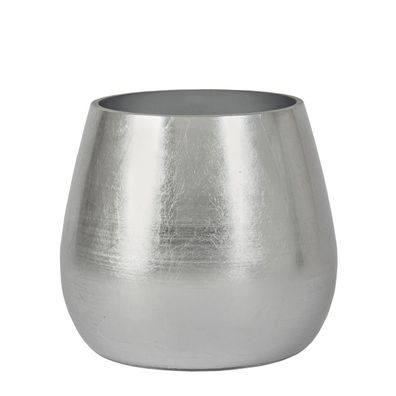 Lambert Pompa, Vase Glas, silberfarbene Metallfolie, matt H 16 cm D 16 cm 17493