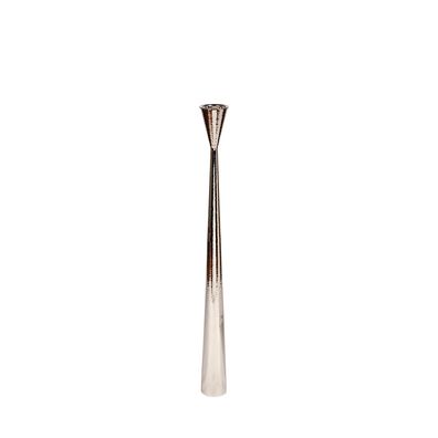 Lambert Taza Standleuchter Edelstahl gehämmert vernickelt mittel H125 D11,5cm für