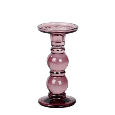 Lambert Andratx Leuchter Glas beere, H 18,5 cm, D 9,5 cm, für Stabkerzen und Stump
