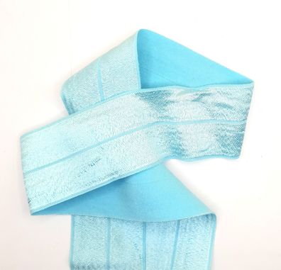 1m x 40mm Falzgummi Rollierband Einfassband elastisch Satinglanz Farbe Aquablau Hell