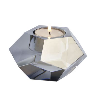 Lambert Pentaki Teelichthalter Kristallglas obsidian H 5,6 cm D 9,8 cm 18170