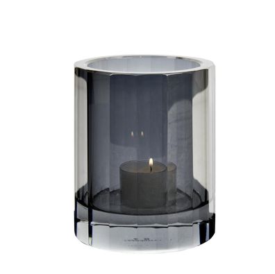 Lambert Donatello Windlicht Kristallglas obsidian, H 12 cm D 10 cm 16047