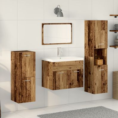 vidaXL 5-teiliges Badezimmermöbel Set aus altem Holz und Holzwerkstoffen