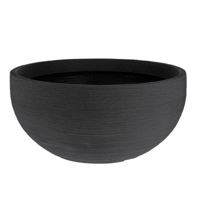 XXL Kunststoff Pflanz Schale 58 cm - anthrazit - Garten Blumen Topf Kübel Außen