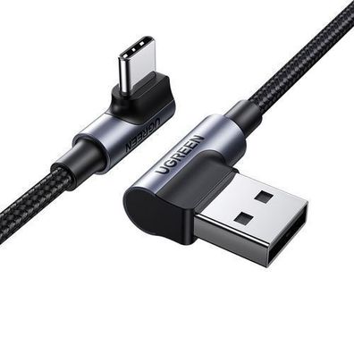 Ugreen 90* Winkel-USB-C-Kabel - USB 2.0, 480 Mb/s, 3A, 3m, Schwarz (US176)