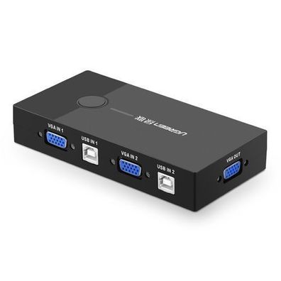 Ugreen 30357 - KVM Switch, 1 Eingang - 2 Ausgaenge, Schwarz