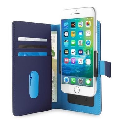 Puro Universal Slim Wallet Booklet FlipCase SchutzHülle Cover 360°Cases Blue L