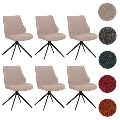 6er-Set Esszimmerstuhl HWC-O48, Auto-Return, Stoff/Textil Chenille (320g/m²) Öko-Tex