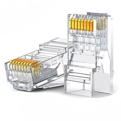 Ugreen 100x RJ45 Stecker 8P8C Cat 6 Transparent Anschlussklemme (60558)
