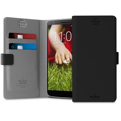 Puro Universal Slim Wallet Booklet FlipCase SchutzHülle 360°Cases Black XL
