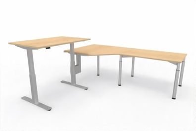 Ergonomischer Winkelschreibtisch VXY10 elektrisch höhenverstellbar Bürotisch