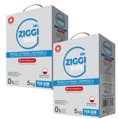 Mr. Ziggi Weißer hypoallergener Waschpulver 2x70 Waschladungen