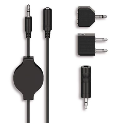 Hama Flugzeug-Adapter Set 3,5mm 6,3mmm Klinke Audio Anschluss Stecker Kopfhörer