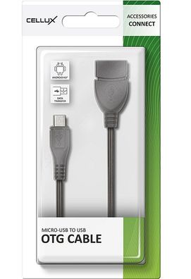 Cellux MicroUSB auf USB OTG Kabel Adapter für Android Smartphones Handy Tablet