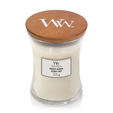 WoodWick Smoked Jasmine Mittleres Glas Duftkerze 275 g