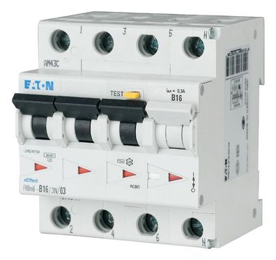 1St. Eaton 170999 FRBM6-C16/3N/003-A, FI/LS Kombination, 16 A, 30 mA, LS-Charakterist