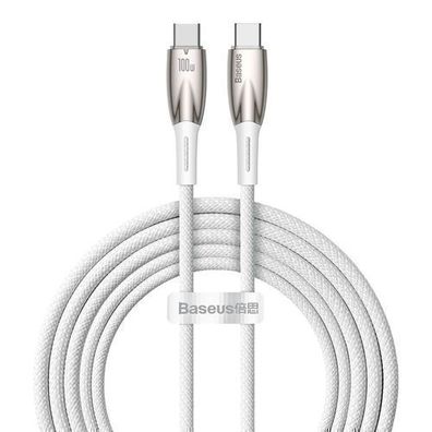 Baseus USB-C zu USB-C Ladekabel 2m, 100W, 5A Schnellladekabel, Weiss