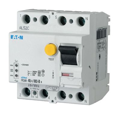 1St. Eaton 167898, FRCDM-63/4/03-G/B digitaler allstromsensitiver FI-Schalter, 63A, 4