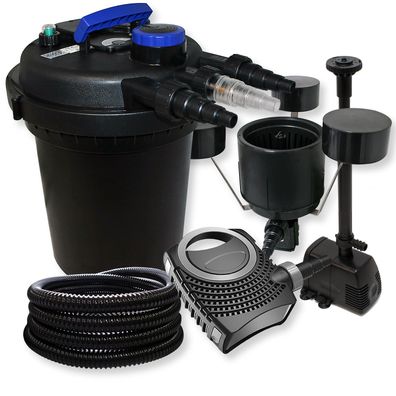 SunSun DruckTeichfilter 6000l 11W UVC NEO8000 70W Schlauch Skimmer Springbrunnen
