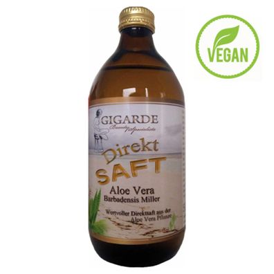Gigarde Aloe Vera Direkt Saft 99,9% Glasflasche, 500 ml
