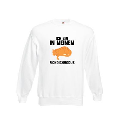 Ich bin in meinem Modus | Faule Katze | Chillen Sweatshirt Weiß