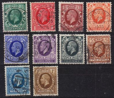 England GREAT Britain [1934] MiNr 0175-85 ( O/used ) [02] schöne O, nicely cancelled