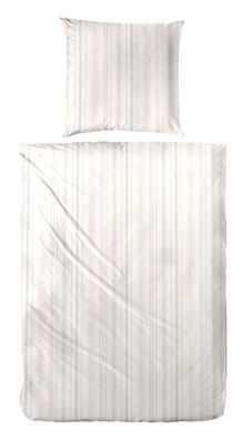 Primera Halbleinen Sommer Bettwäsche 135x200 Streifen beige sand dezent 183003-77