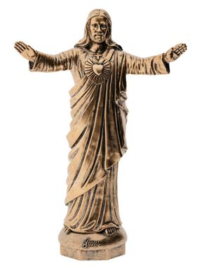 Jesus Kunstharz 20 cm gold Heiland Christusfigur Lichtbringer Dekofigur