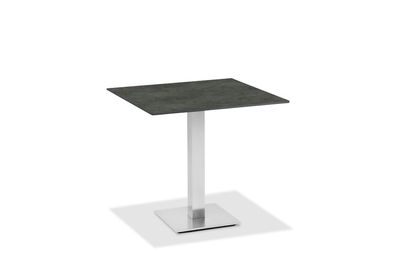Gartentisch Bistrox 81x81 Tischplatte HPL Graphit Gestell Edelstahl Gebürstet