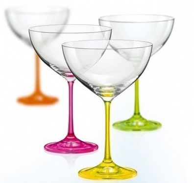 Sektschalen Neon 340 ml 4er Set Kristallglas Bohemia Crystalex