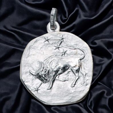Anhänger Sternzeichen Stier 925 Sterling Silber matt Sternzeichenanhänger