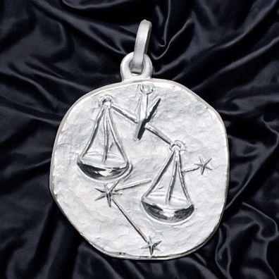Anhänger Sternzeichen Waage 925 Sterling Silber matt Sternzeichenanhänger