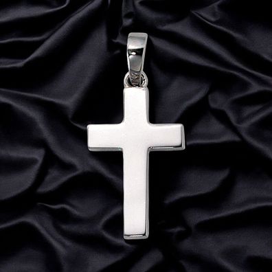 Anhänger Kreuz 925 Sterling Silber rhodiniert Kreuzanhänger Silberkreuz