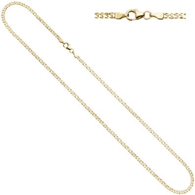 Zwillings-Panzerkette 333 Gelbgold 2,7 mm 50 cm Gold Kette Halskette Goldkette