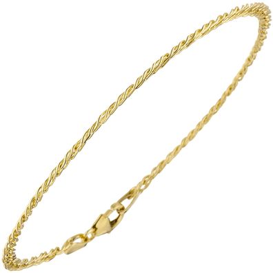 Zwillings-Panzerarmband 333 Gelbgold 19 cm Gold Armband Goldarmband Karabiner