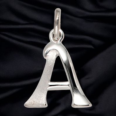 Anhänger Buchstabe A 925 Sterling Silber matt Buchstabenanhänger