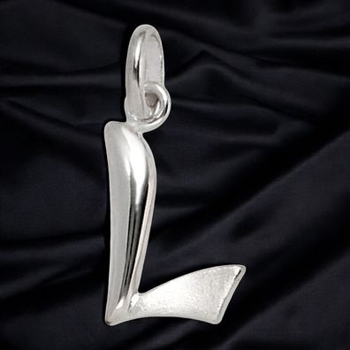 Anhänger Buchstabe L 925 Sterling Silber matt Buchstabenanhänger