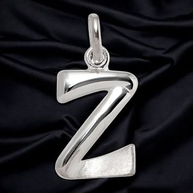 Anhänger Buchstabe Z 925 Sterling Silber matt Buchstabenanhänger